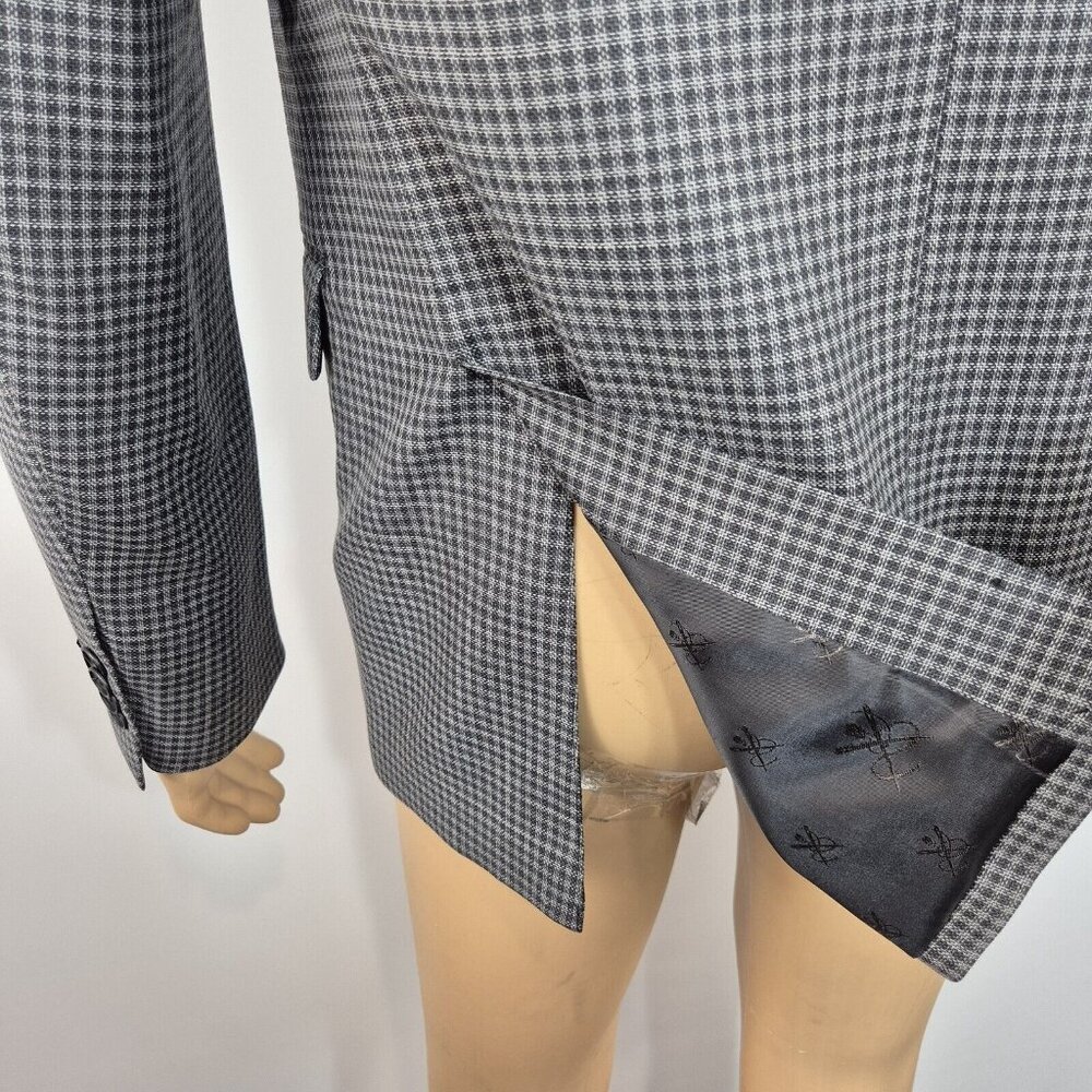 John Varvatos Star Bleecker sport coat Size 40 R gray check jacket 100% wool (37 - Picture 5 of 16